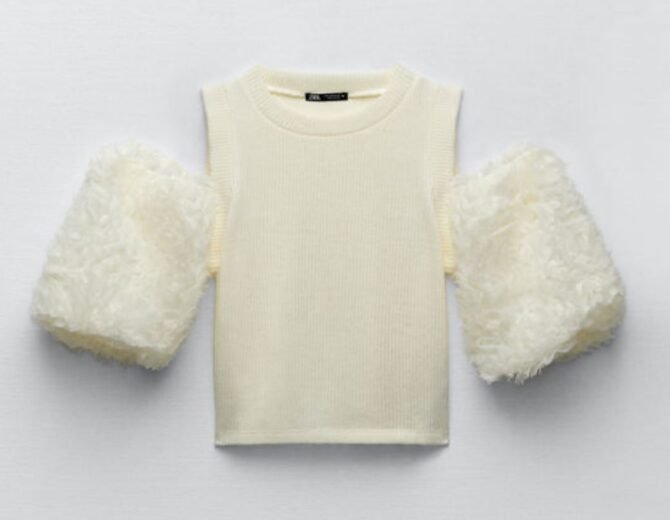 ZARA- CONTRAST CUT-OUT TOP