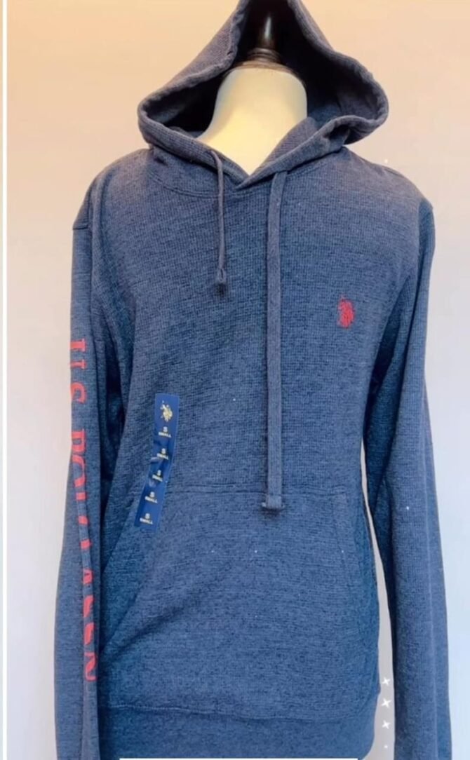 US POLO MEN SWEATER WITH HOODIE SIZE SMALL COLOR NAVY SIZE SMALL COLOR NAVY